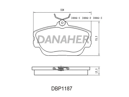 DBP1187 DANAHER Комплект тормозных колодок, дисковый тормоз (фото 1)