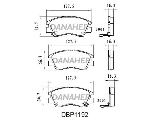 DBP1192 DANAHER Комплект тормозных колодок, дисковый тормоз (фото 1)