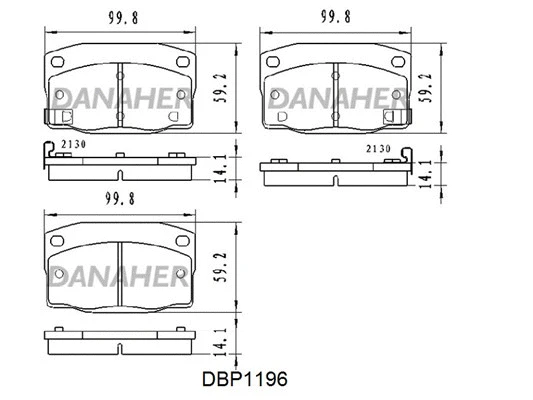 DBP1196 DANAHER Комплект тормозных колодок, дисковый тормоз (фото 1)