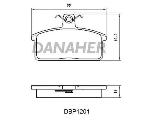 DBP1201 DANAHER Комплект тормозных колодок, дисковый тормоз (фото 1)