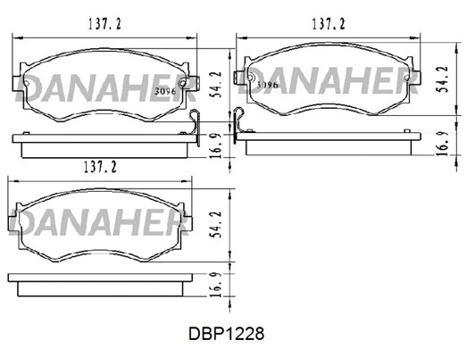 DBP1228 DANAHER Комплект тормозных колодок, дисковый тормоз (фото 1)