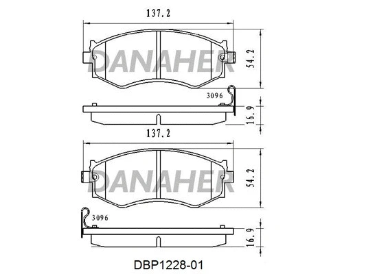 DBP1228-01 DANAHER Комплект тормозных колодок, дисковый тормоз (фото 1)