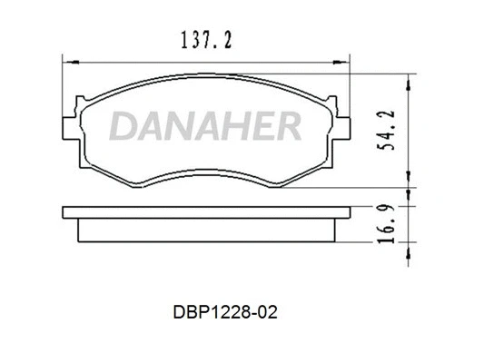 DBP1228-02 DANAHER Комплект тормозных колодок, дисковый тормоз (фото 1)