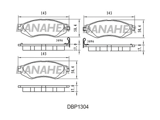 DBP1304 DANAHER Комплект тормозных колодок, дисковый тормоз (фото 1)