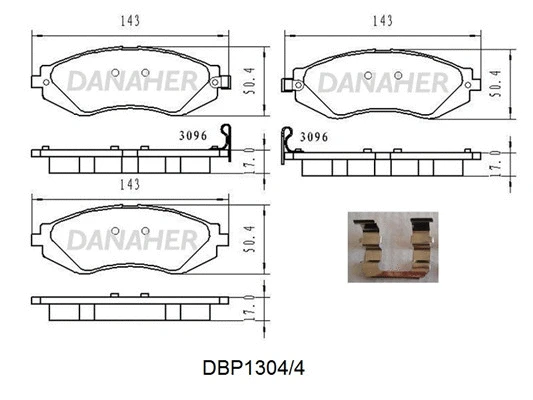 DBP1304/4 DANAHER Комплект тормозных колодок, дисковый тормоз (фото 1)