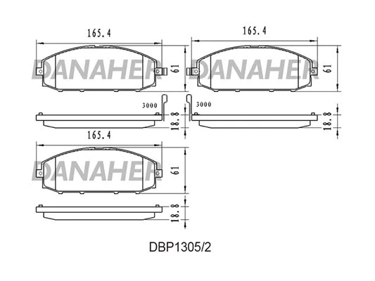 DBP1305/2 DANAHER Комплект тормозных колодок, дисковый тормоз (фото 1)