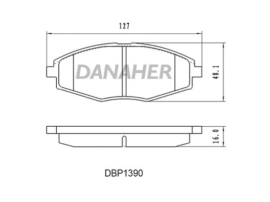 DBP1390 DANAHER Комплект тормозных колодок, дисковый тормоз (фото 1)