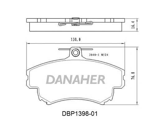 DBP1398-01 DANAHER Комплект тормозных колодок, дисковый тормоз (фото 1)