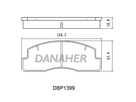 DBP1399 DANAHER Комплект тормозных колодок, дисковый тормоз (фото 1)