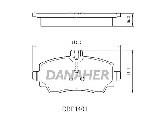 DBP1401 DANAHER Комплект тормозных колодок, дисковый тормоз (фото 1)