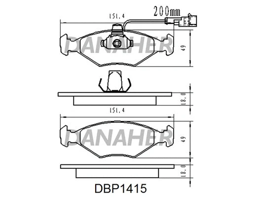 DBP1415 DANAHER Комплект тормозных колодок, дисковый тормоз (фото 1)