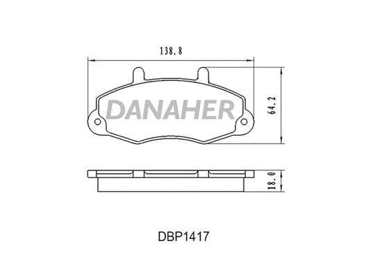 DBP1417 DANAHER Комплект тормозных колодок, дисковый тормоз (фото 1)