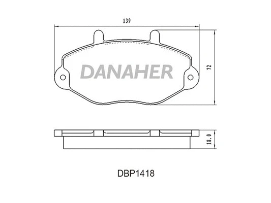 DBP1418 DANAHER Комплект тормозных колодок, дисковый тормоз (фото 1)