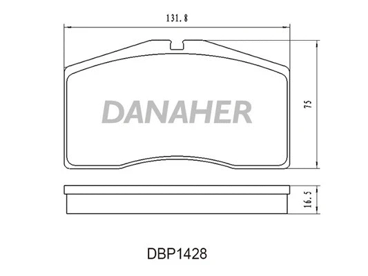 DBP1428 DANAHER Комплект тормозных колодок, дисковый тормоз (фото 1)