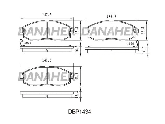 DBP1434 DANAHER Комплект тормозных колодок, дисковый тормоз (фото 1)