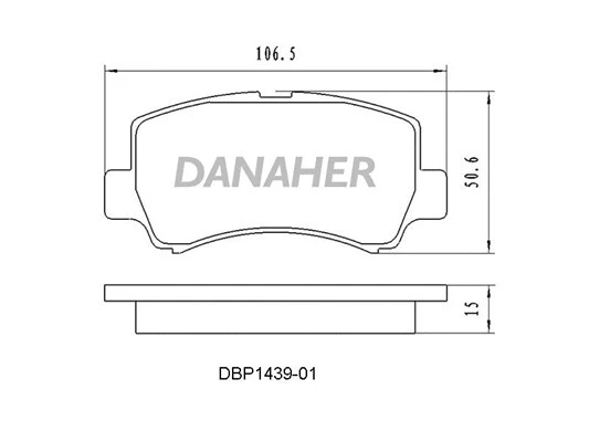 DBP1439-01 DANAHER Комплект тормозных колодок, дисковый тормоз (фото 1)