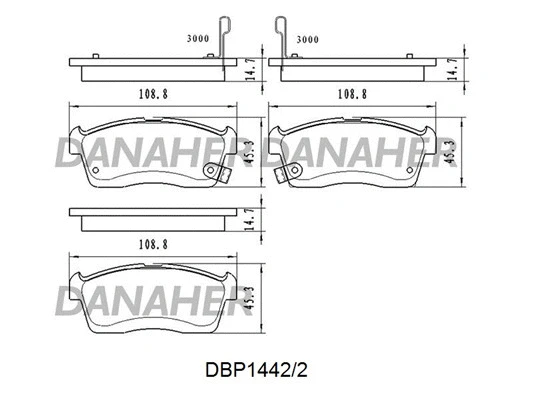 DBP1442/2 DANAHER Комплект тормозных колодок, дисковый тормоз (фото 1)