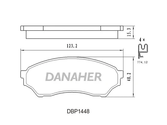 DBP1448 DANAHER Комплект тормозных колодок, дисковый тормоз (фото 1)