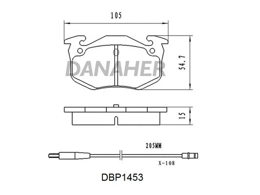 DBP1453 DANAHER Комплект тормозных колодок, дисковый тормоз (фото 1)