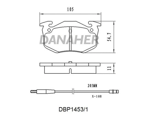 DBP1453/1 DANAHER Комплект тормозных колодок, дисковый тормоз (фото 1)