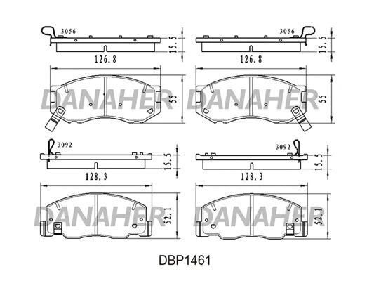 DBP1461 DANAHER Комплект тормозных колодок, дисковый тормоз (фото 1)