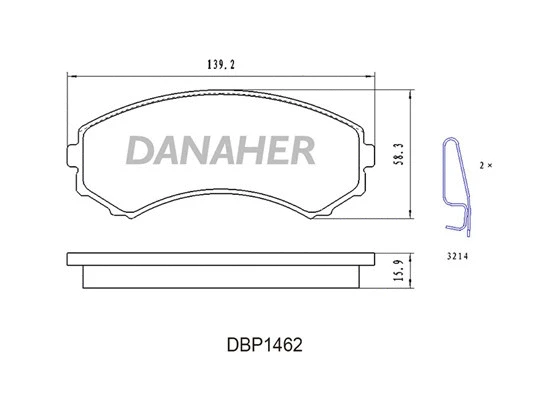 DBP1462 DANAHER Комплект тормозных колодок, дисковый тормоз (фото 1)