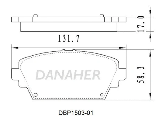 DBP1503-01 DANAHER Комплект тормозных колодок, дисковый тормоз (фото 1)