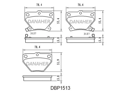 DBP1513 DANAHER Комплект тормозных колодок, дисковый тормоз (фото 1)