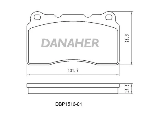 DBP1516-01 DANAHER Комплект тормозных колодок, дисковый тормоз (фото 1)