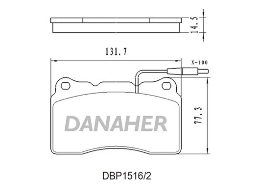 DBP1516/2 DANAHER Комплект тормозных колодок, дисковый тормоз (фото 1)