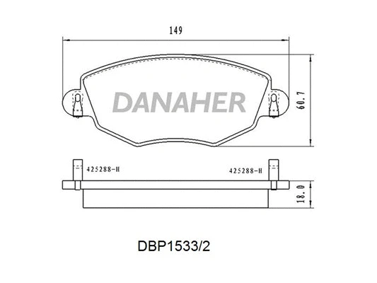 DBP1533/2 DANAHER Комплект тормозных колодок, дисковый тормоз (фото 1)