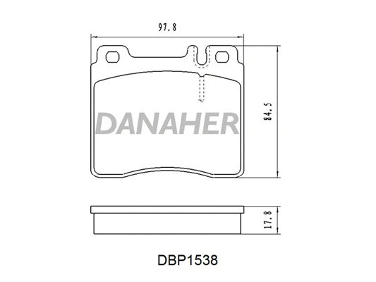 DBP1538 DANAHER Комплект тормозных колодок, дисковый тормоз (фото 1)