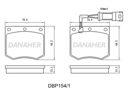 DBP154/1 DANAHER Комплект тормозных колодок, дисковый тормоз (фото 1)