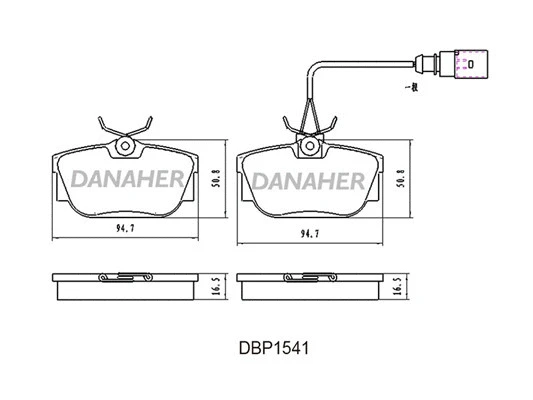 DBP154/1 DANAHER Комплект тормозных колодок, дисковый тормоз (фото 2)