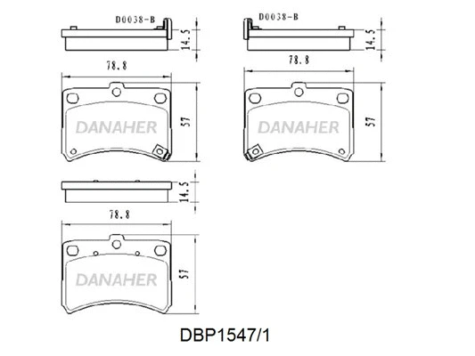 DBP1547/1 DANAHER Комплект тормозных колодок, дисковый тормоз (фото 1)