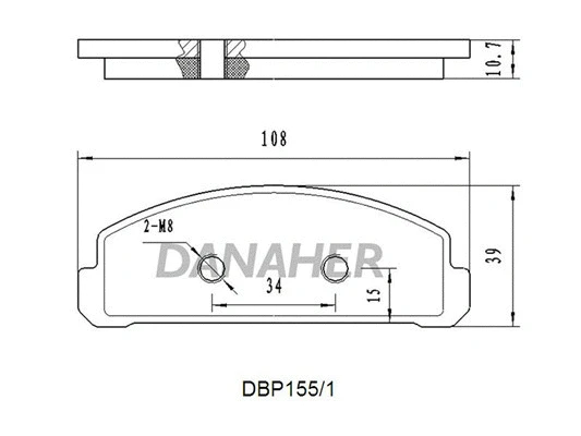 DBP155/1 DANAHER Комплект тормозных колодок, дисковый тормоз (фото 1)