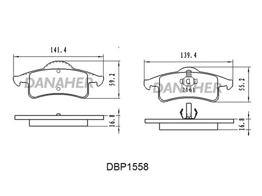 DBP1558 DANAHER Комплект тормозных колодок, дисковый тормоз (фото 1)