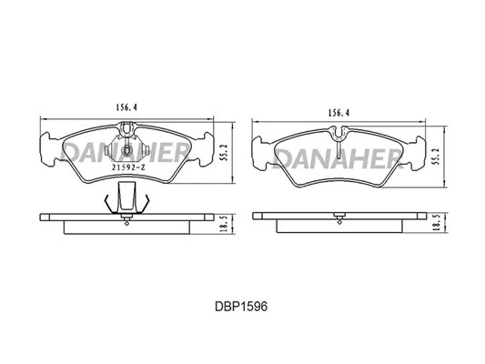 DBP1596 DANAHER Комплект тормозных колодок, дисковый тормоз (фото 1)
