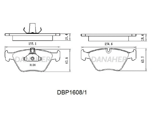 DBP1608/1 DANAHER Комплект тормозных колодок, дисковый тормоз (фото 1)