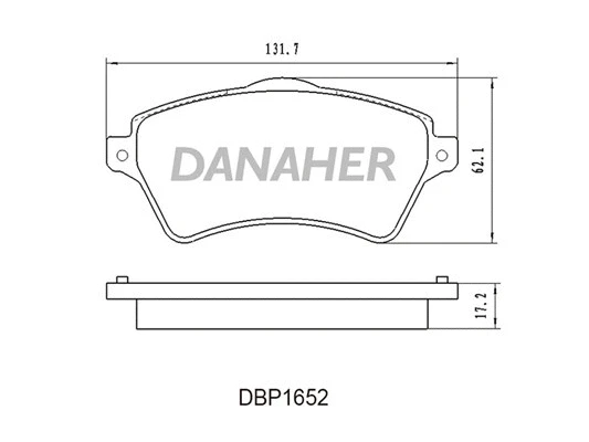 DBP1652 DANAHER Комплект тормозных колодок, дисковый тормоз (фото 1)