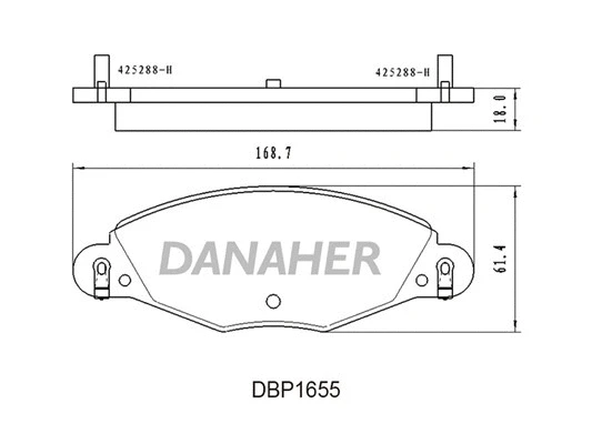 DBP1655 DANAHER Комплект тормозных колодок, дисковый тормоз (фото 1)