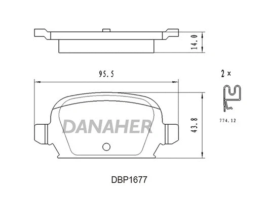 DBP1677 DANAHER Комплект тормозных колодок, дисковый тормоз (фото 1)