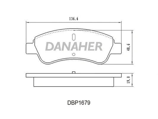 DBP1679 DANAHER Комплект тормозных колодок, дисковый тормоз (фото 1)