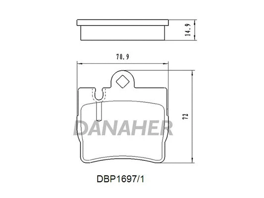 DBP1697/1 DANAHER Комплект тормозных колодок, дисковый тормоз (фото 1)