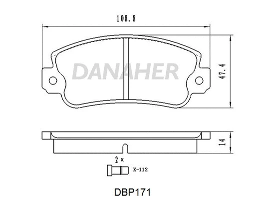 DBP171 DANAHER Комплект тормозных колодок, дисковый тормоз (фото 1)