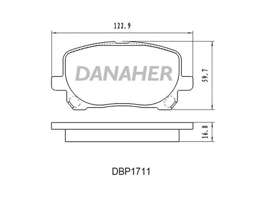 DBP1711 DANAHER Комплект тормозных колодок, дисковый тормоз (фото 1)