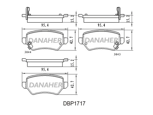 DBP1717 DANAHER Комплект тормозных колодок, дисковый тормоз (фото 1)