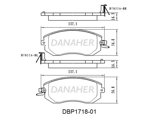 DBP1718-01 DANAHER Комплект тормозных колодок, дисковый тормоз (фото 1)
