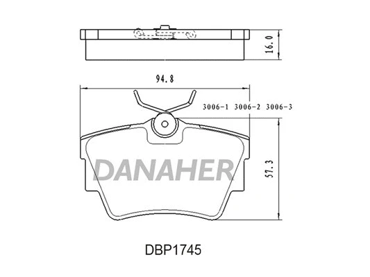 DBP1745 DANAHER Комплект тормозных колодок, дисковый тормоз (фото 1)