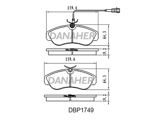DBP1749 DANAHER Комплект тормозных колодок, дисковый тормоз (фото 1)
